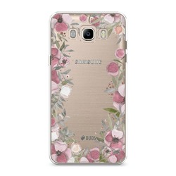 Силиконовый чехол Розовая цветочная рамка на Samsung Galaxy J7 2016