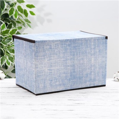 Короб стеллажный для хранения с крышкой «Ронда», 38×24×24 см, цвет голубой