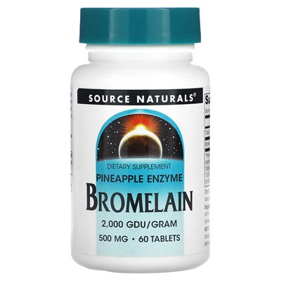 Source Naturals Бромелаин 2,000 GDU/грамм - 500 мг - 60 таблеток - Source Naturals