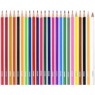 Набор цветных карандашей, 24 цвета, шестигранные, пластиковые, Creativiki