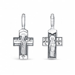 Крест (прп.Сергий) из серебра частичное чернение литье