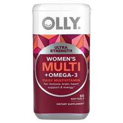 OLLY Women's Multi + Omega-3, ежедневные мультивитамины, ультрасила, 60 мягких таблеток