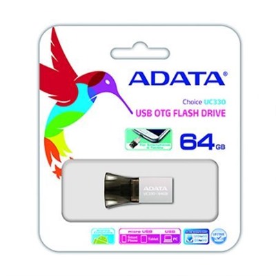 64Gb A-Data UC330, совместим с Android, OTG USB/microUSB (AUC330-64G-RBK)