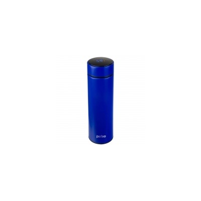 Термос для напитков с термометром и ситечком, 0,45 л., синий, Perfeo (PF_C3718)