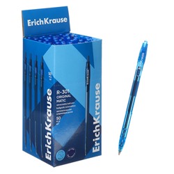 Ручка шариковая автоматическая, ErichKrause, R-301 Matic Original узел 1.0 мм, синяя