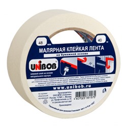 Клейкая лента малярная 48мм х 40м UNIBOB, белая ИУ (36) арт.37963 РСВ-160461