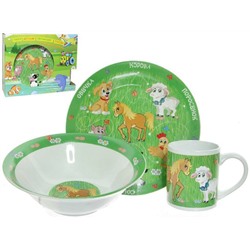 Набор детской посуды 3 предмета "Домашние животные"