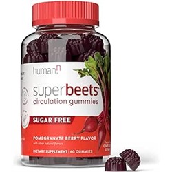 humanN SuperBeets Circulation Gummies - Heart-Healthy Energy, Grape Seed Extract & Beet Root Powder - Pomegranate Berry Flavor, 60 Count