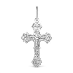Крест из серебра родированный - 3,1 см 925 пробы 10-101р