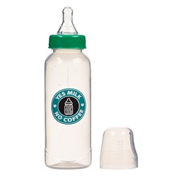 Бутылочка для кормления «Yes milk» 250 мл цилиндр, цвет зеленый