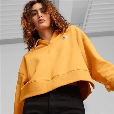 Downtown Women's Oversized Polo Sweatshirt