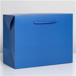 Пакет-коробка синий, 28*20*13 см