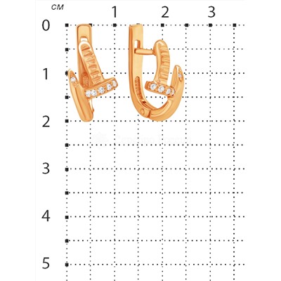 Серьги из золочёного серебра с фианитами - Гвозди 925 пробы 2-3046з-200