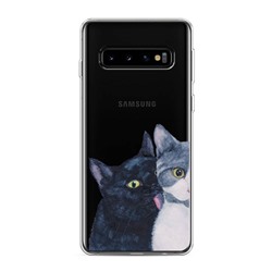 Силиконовый чехол Кошачья любовь на Samsung Galaxy S10