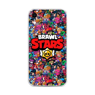 Силиконовый чехол Все герои Brawl Stars на iPhone XR (10R)