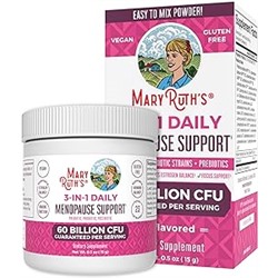 MaryRuth Organics 3-in-1 Menopause Support Powder, Menopause Supplement for Women, Hormonone Balance & Estrogen Supplement, 21 Probiotic Strains Prebiotic & Postbiotic, Vegan, Gluten Free| 0.5 Ounces