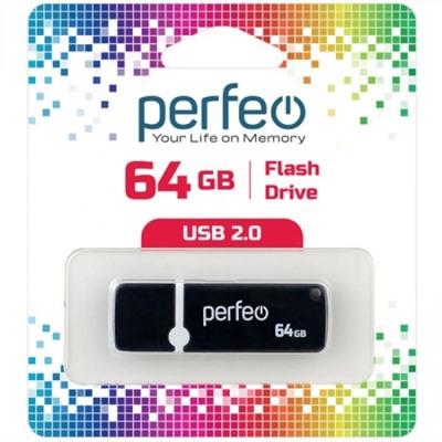 64Gb Perfeo C07 Black USB 2.0 (PF-C07B064)