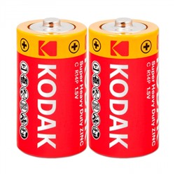 Батарейка C Kodak Super Heavy Duty R14, 2шт, термопленка (KCHZ-S2)
