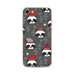 Силиконовый чехол Праздничные панды на iPhone 7