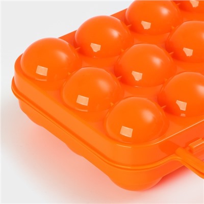 Контейнер для хранения яиц с ручкой 20×7 см, 12 ячеек, цвет МИКС