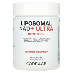 Codeage Liposomal NAD+ ULTRA, Resveratrol, Quercetin, Methylation Factors, 90 Capsules