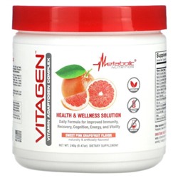 Metabolic Nutrition VitaGen, Комплекс витаминов-адаптогенов, сладкий розовый грейпфрут, 8,47 унции (240 г)