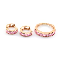 Кольцо и Серьги с925 с покрытием з999 и аметистом розовым 4*12мм размер 18,5, 4,7гр.