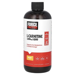 Force Factor L-Carnitine Liquid, Orange, 3,000 mg, 16 fl oz (473 ml)