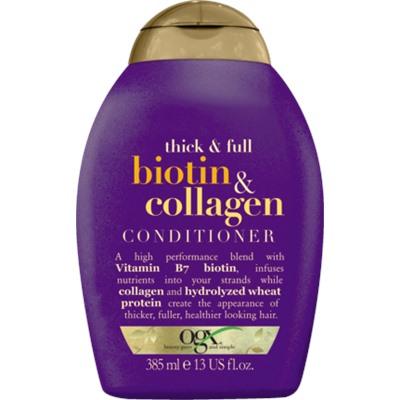 OGX Thick&Fulltin  Collagen Кондиционер для Ломких и Тусклых Волос с Биотином, 385 мл