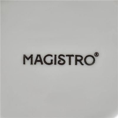 Салатник фарфоровый Magistro «Лист Бланш», 800 мл, 24,5×20,5 см, цвет белый