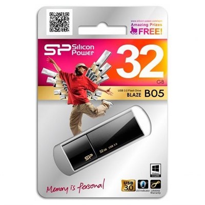 32Gb Silicon Power Blaze B05 Black USB 3.0 (SP032GBUF3B05V1K)