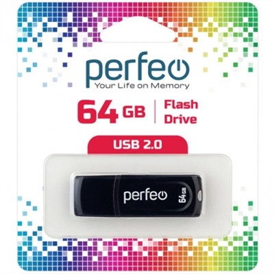 64Gb Perfeo C09 Black USB 2.0 (PF-C09B064)