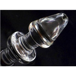 Анальная втулка "Crystall plug" из прозрачного стекла, диаметр 4,4см