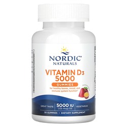 Nordic Naturals Жевательные конфеты с витамином D3, маракуйя, 5000 МЕ (125 мкг), 30 жевательных конфет