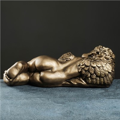 Фигура "Спящий ангел" 15х43 см, бронза с позолотой
