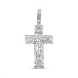 Крест из серебра родированный 925 пробы К3-345р