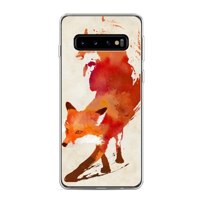 Силиконовый чехол Лиса на Samsung Galaxy S10