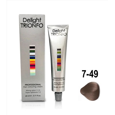 ДТ 7-49 крем-краска стойкая для волос, средне-русый бежевый фиолетовый / Delight TRIONFO 60 мл