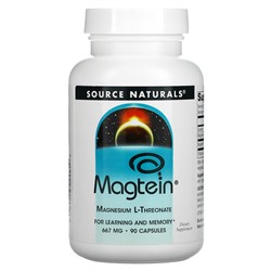 Source Naturals Magtein, Магний L-Треонат - 667 мг - 90 капсул - Source Naturals
