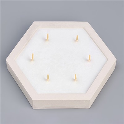 Свеча фигурная ароматическая в бетоне "Шестигранник", 14,5х2 см, белый, жасмин и пачули