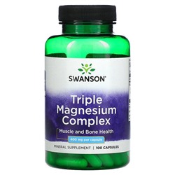 Swanson Тройной магниевый комплекс - 400 мг - 100 капсул - Swanson