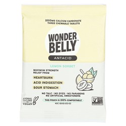 Wonderbelly Антацид, Лимонный сорбет, 3 жевательные таблетки