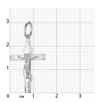 057.55 крест из серебра штампованный белый