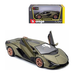 BBurago. Модель "Lamborghini Sian FKP 37" 1:24 зеленая арт.18-21099