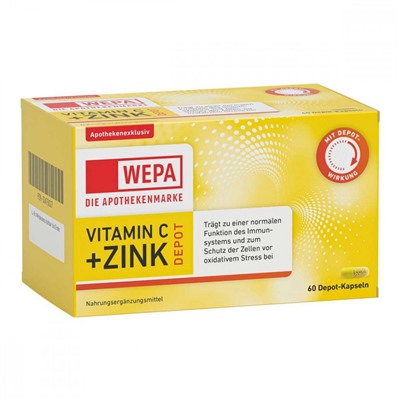 Wepa Vitamin C+zink Kapseln 60 stk Капсулы Wepa Витамин С+цинк 60 штук