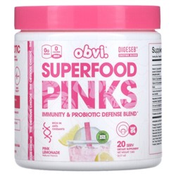 Obvi Superfood Pinks, Розовый лимонад, 4,37 унции (124 г)