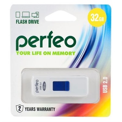 32Gb Perfeo S03 White USB 2.0 (PF-S03W032)