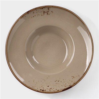 Тарелка фарфоровая для пасты Magistro «Церера», 160 мл, d=21 см, цвет коричневый