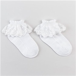 Носки детские с рюшей, цвет белый, размер 14-16 (23-26)