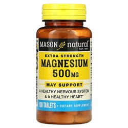 Mason Natural Магний, Экстрасила, 500 мг, 100 таблеток